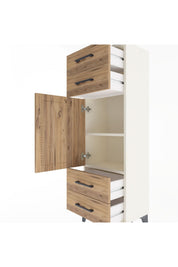 Arges Dolap 2 Raflı 4 Çekmeceli Tek Kapaklı 44x30x134 - S16M062V3A