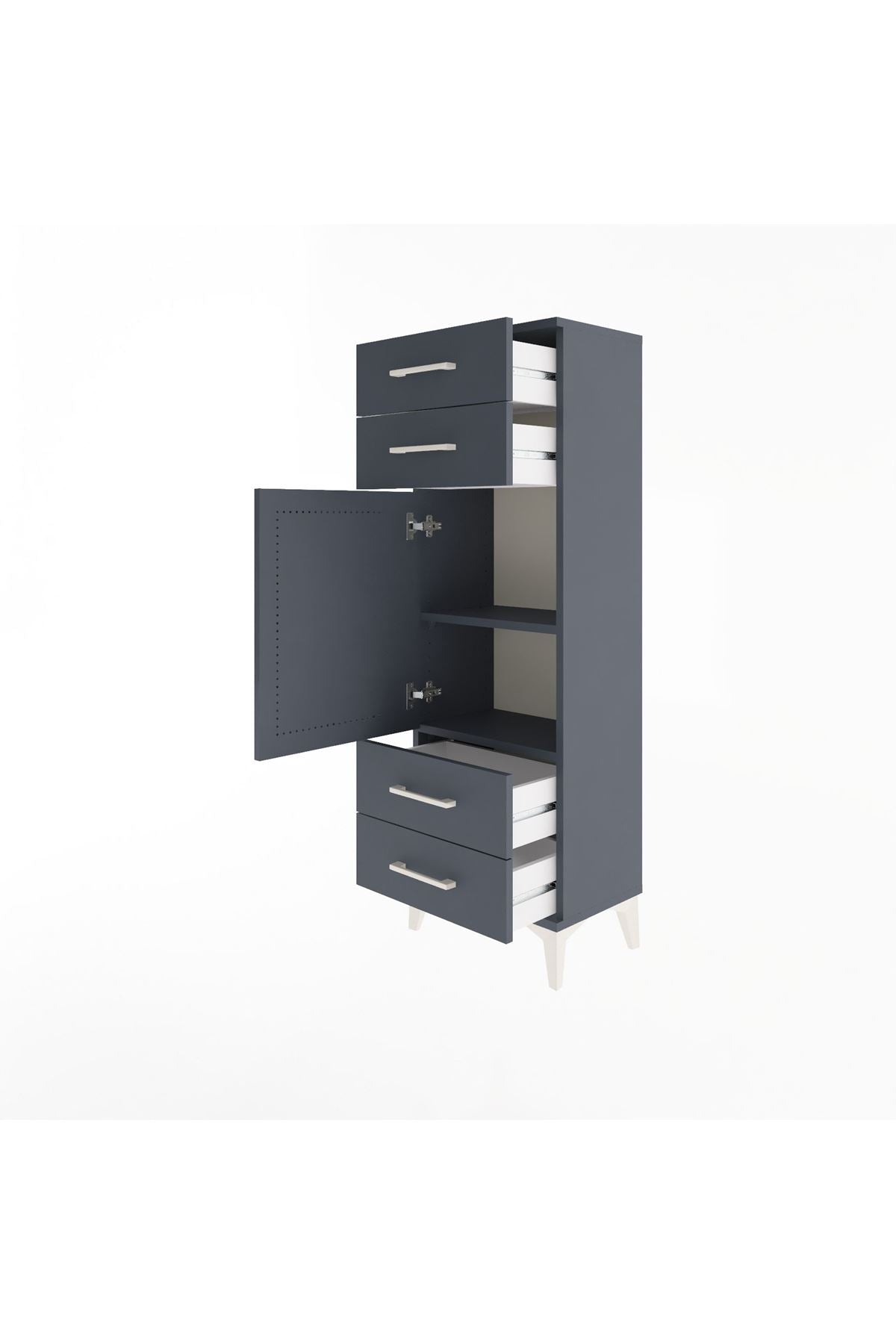 Arges Dolap 2 Raflı 4 Çekmeceli Tek Kapaklı 44x30x134 - S16M062V5A