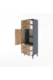 Arges Dolap 2 Raflı 4 Çekmeceli Tek Kapaklı 44x30x134 - S16M062V6A