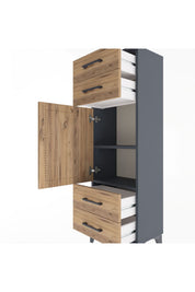 Arges Dolap 2 Raflı 4 Çekmeceli Tek Kapaklı 44x30x134 - S16M062V6A