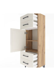 Arges Dolap 2 Raflı 4 Çekmeceli Tek Kapaklı 44x30x134 - S16M062V7A