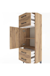 Arges Dolap 2 Raflı 4 Çekmeceli Tek Kapaklı 44x30x134 - S16M062V9A