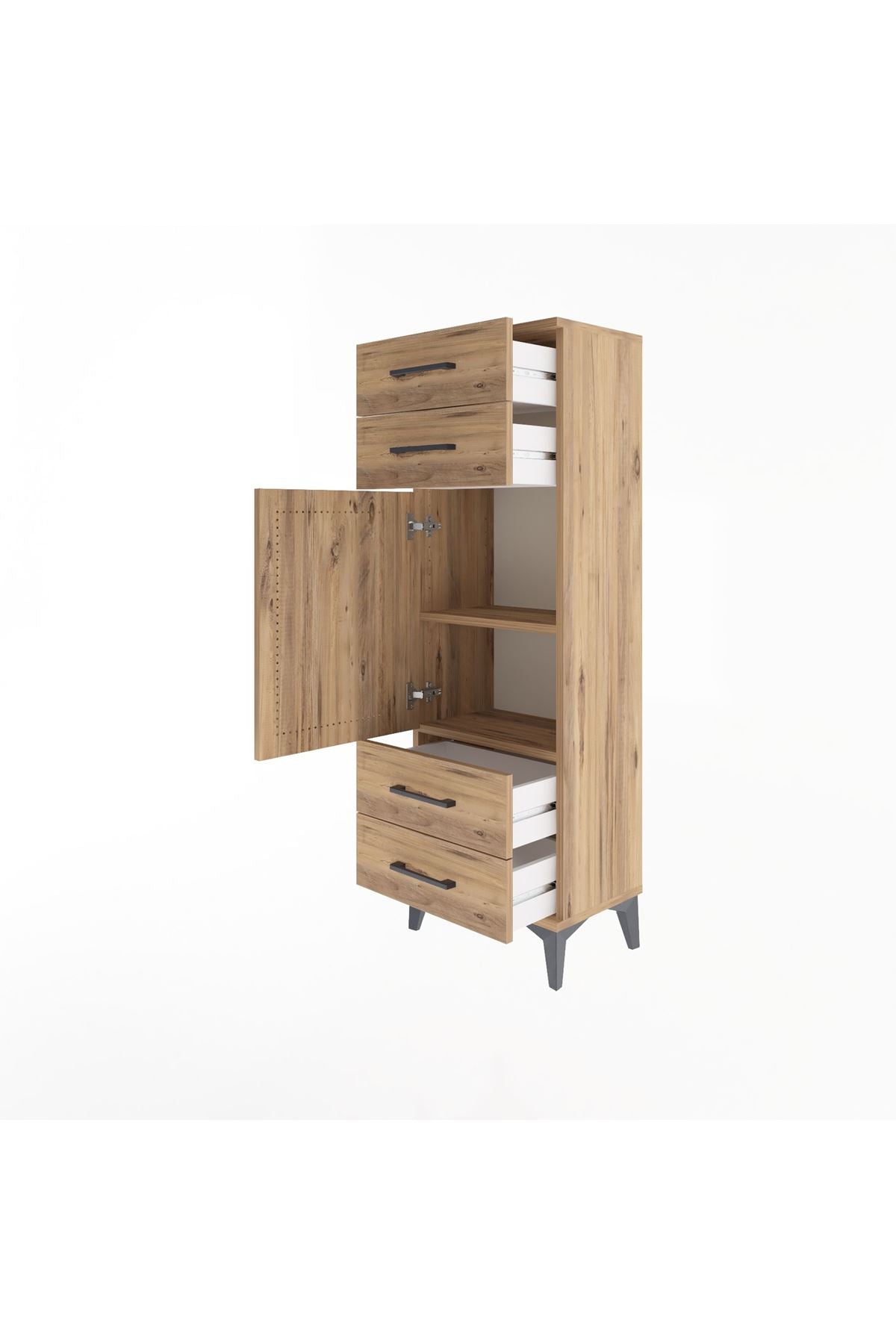 Arges Dolap 2 Raflı 4 Çekmeceli Tek Kapaklı 44x30x134 - S16M062V9A