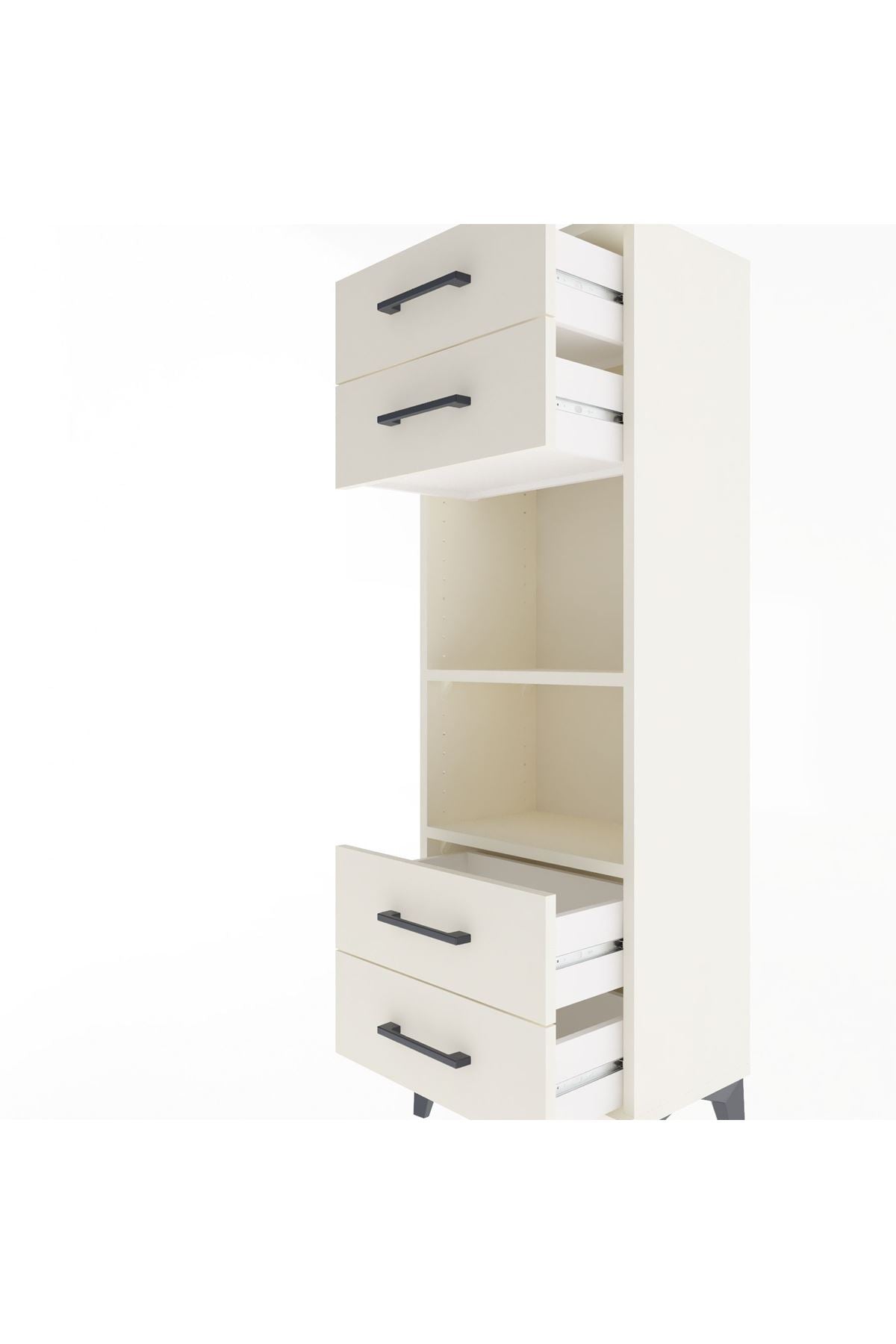 Arges Dolap 2 Raflı 4 Çekmeceli 44x30x134 - S16M063V1A