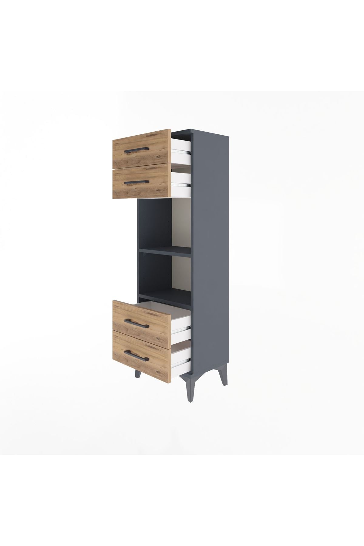 Arges Dolap 2 Raflı 4 Çekmeceli 44x30x134 - S16M063V6A