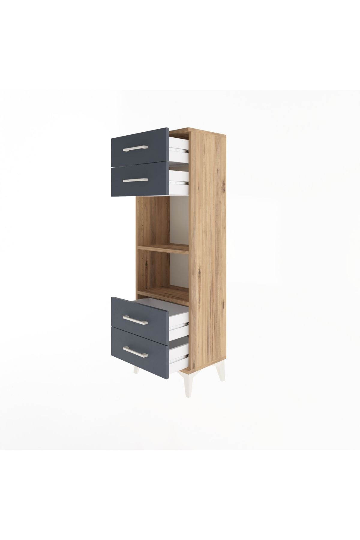 Arges Dolap 2 Raflı 4 Çekmeceli 44x30x134 - S16M063V8A