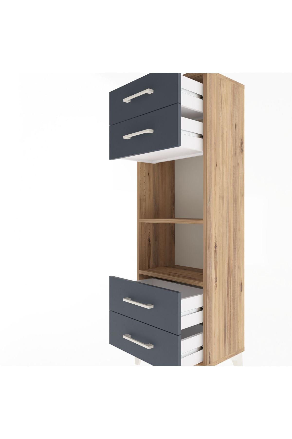 Arges Dolap 2 Raflı 4 Çekmeceli 44x30x134 - S16M063V8A