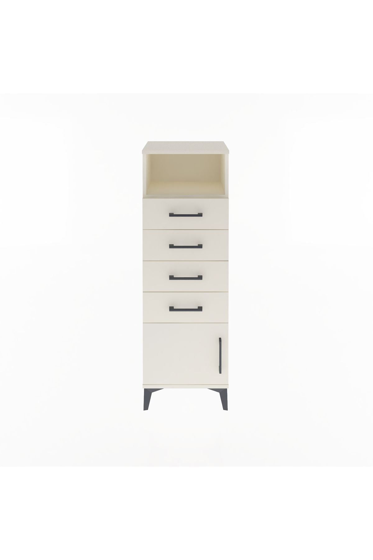 Arges Dolap Tek Raflı 4 Çekmeceli Tek Kapaklı 44x30x134 - S16M064V1A
