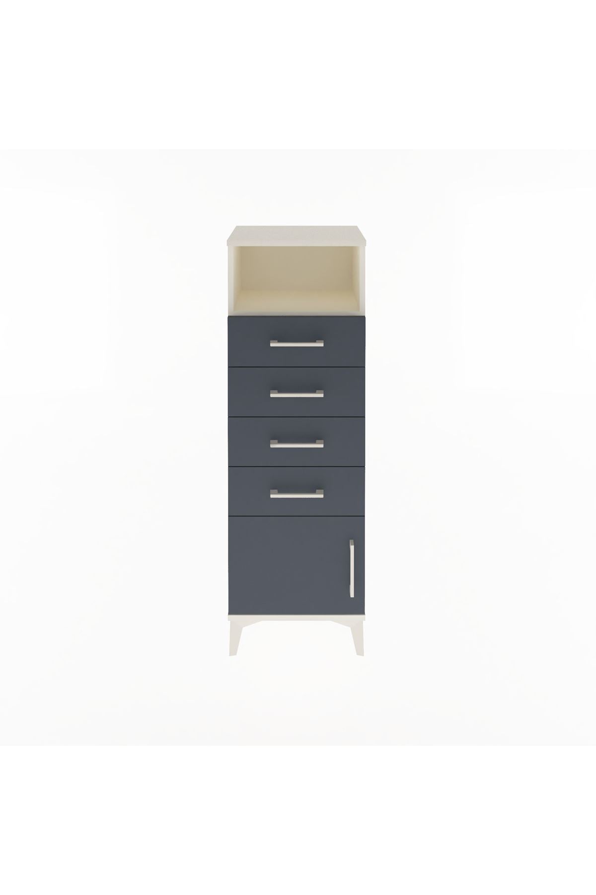 Arges Dolap Tek Raflı 4 Çekmeceli Tek Kapaklı 44x30x134 - S16M064V2A