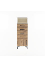 Arges Dolap Tek Raflı 4 Çekmeceli Tek Kapaklı 44x30x134 - S16M064V3A