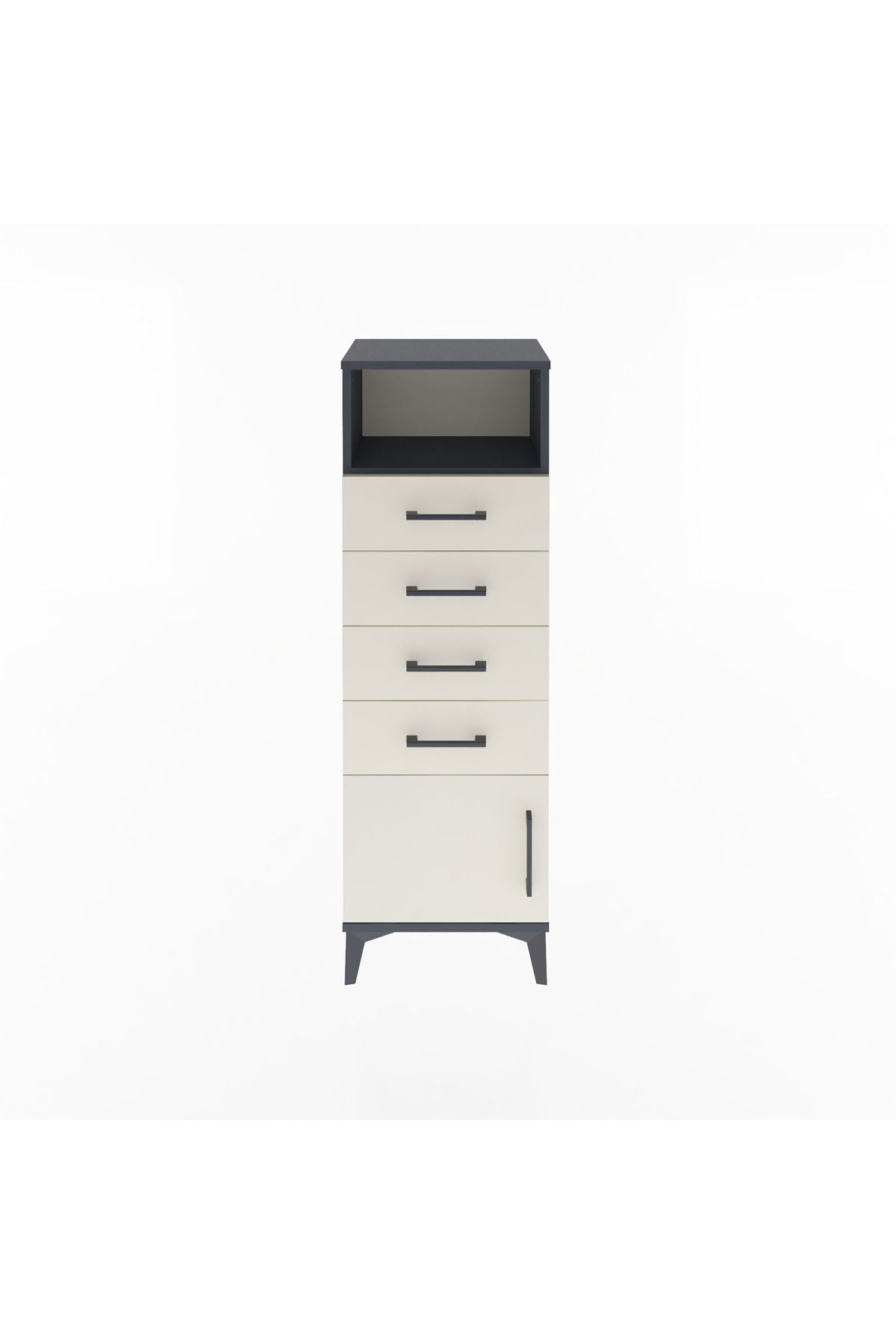 Arges Dolap Tek Raflı 4 Çekmeceli Tek Kapaklı 44x30x134 - S16M064V4A