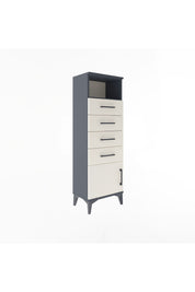 Arges Dolap Tek Raflı 4 Çekmeceli Tek Kapaklı 44x30x134 - S16M064V4A