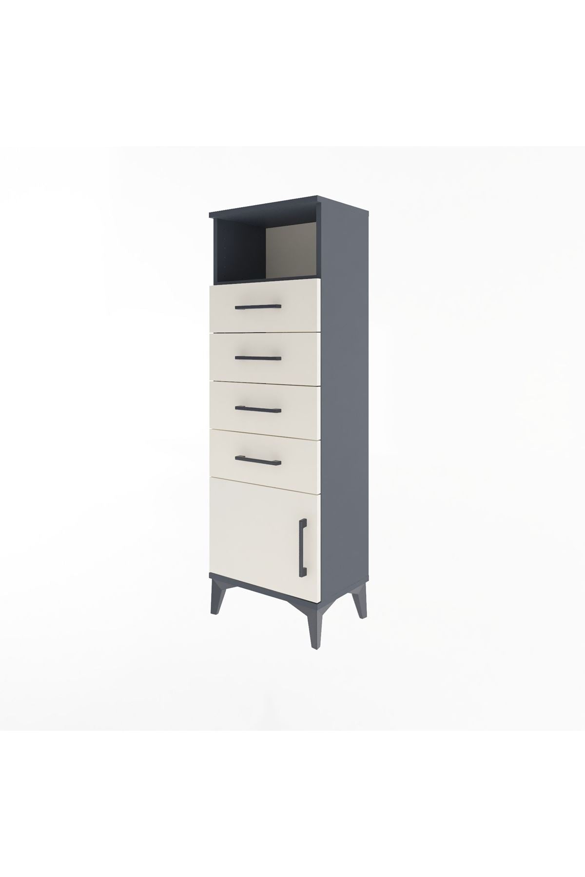 Arges Dolap Tek Raflı 4 Çekmeceli Tek Kapaklı 44x30x134 - S16M064V4A