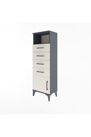 Arges Dolap Tek Raflı 4 Çekmeceli Tek Kapaklı 44x30x134 - S16M064V4A