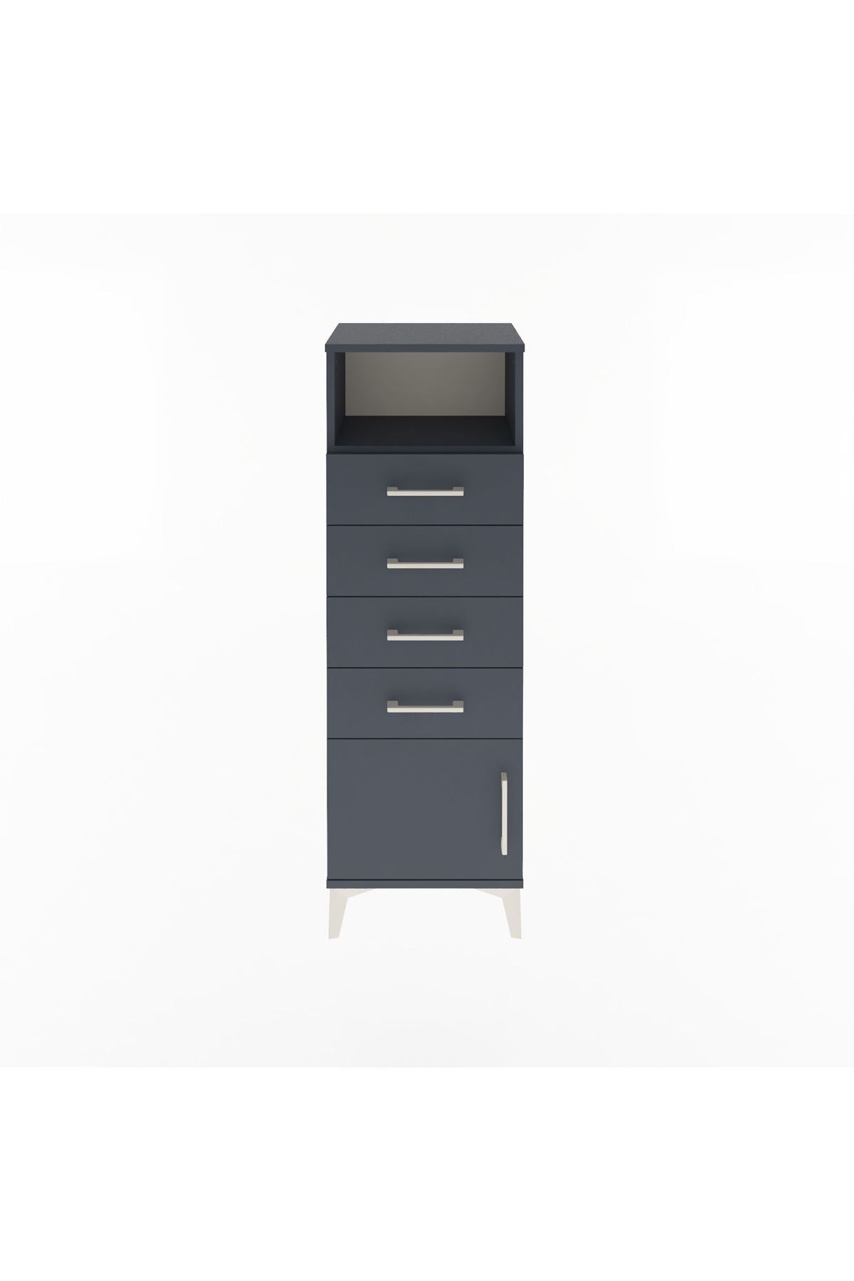 Arges Dolap Tek Raflı 4 Çekmeceli Tek Kapaklı 44x30x134 - S16M064V5A