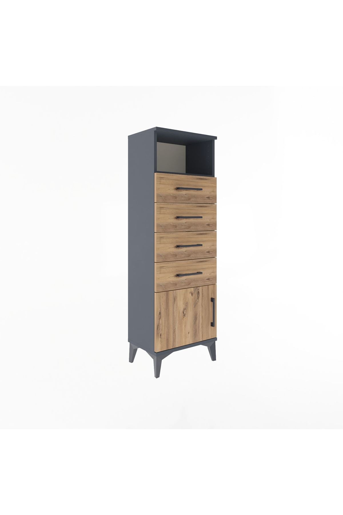 Arges Dolap Tek Raflı 4 Çekmeceli Tek Kapaklı 44x30x134 - S16M064V6A