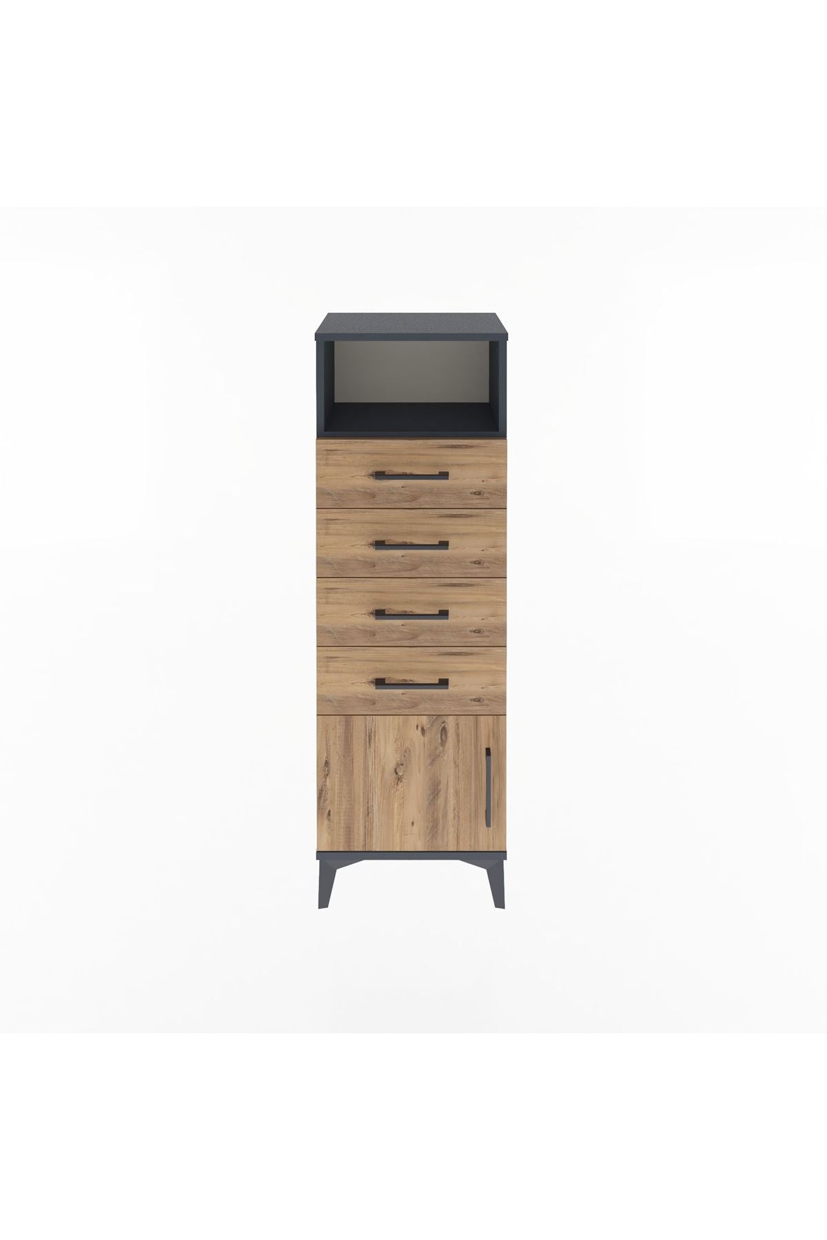 Arges Dolap Tek Raflı 4 Çekmeceli Tek Kapaklı 44x30x134 - S16M064V6A