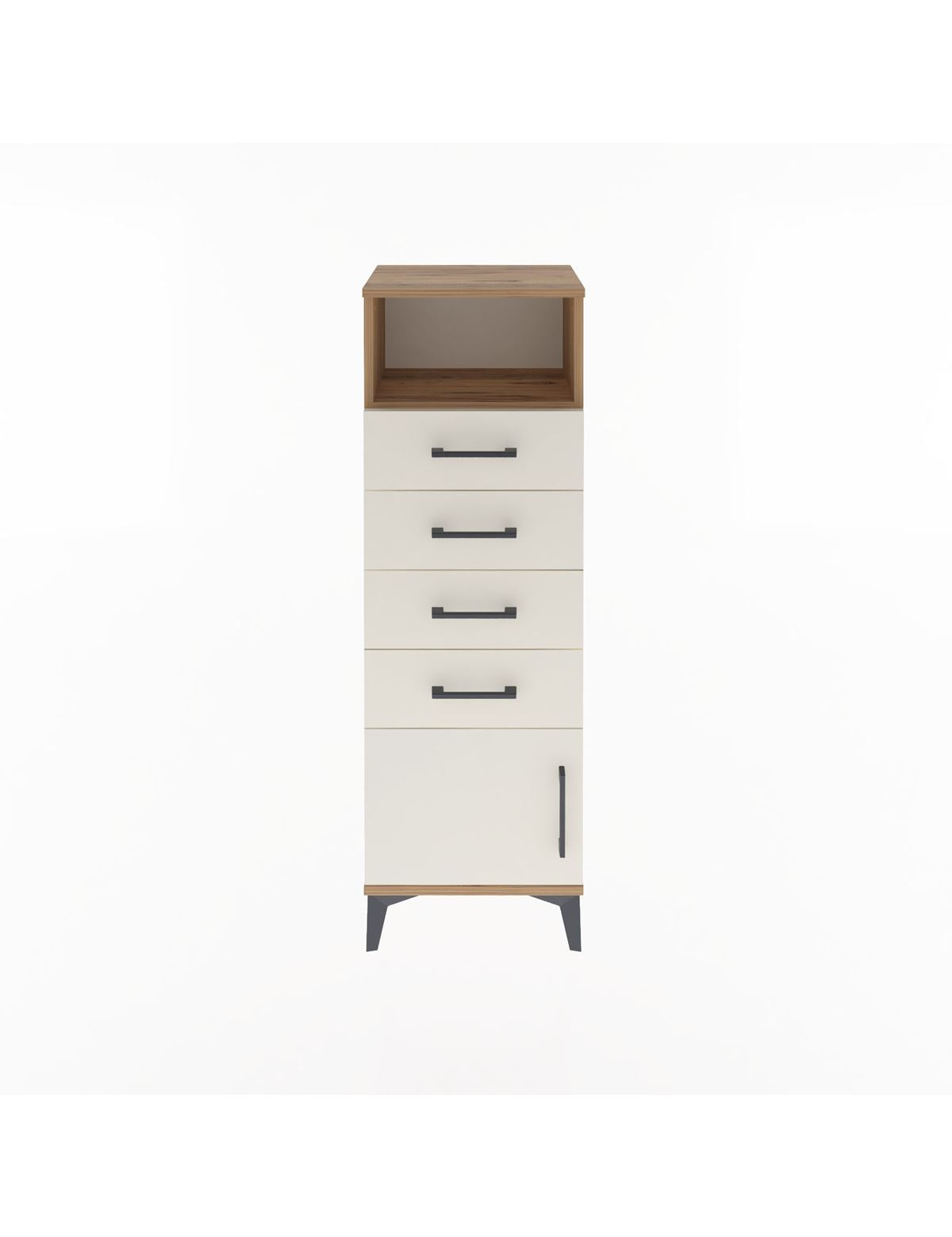Arges Dolap Tek Raflı 4 Çekmeceli Tek Kapaklı 44x30x134 - S16M064V7A