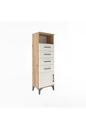 Arges Dolap Tek Raflı 4 Çekmeceli Tek Kapaklı 44x30x134 - S16M064V7A