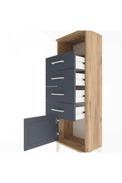 Arges Dolap Tek Raflı 4 Çekmeceli Tek Kapaklı 44x30x134 - S16M064V8A