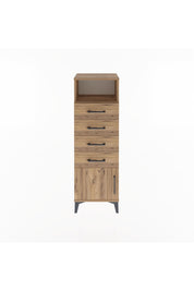 Arges Dolap Tek Raflı 4 Çekmeceli Tek Kapaklı 44x30x134 - S16M064V9A