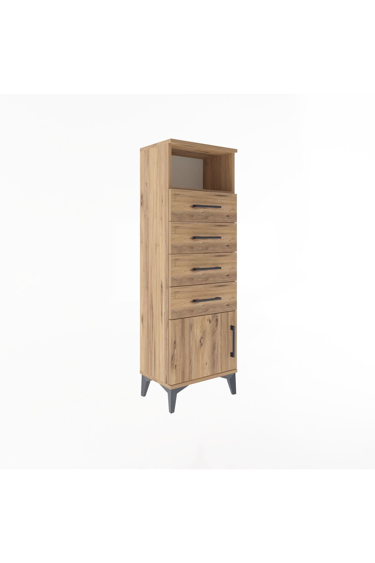Arges Dolap Tek Raflı 4 Çekmeceli Tek Kapaklı 44x30x134 - S16M064V9A