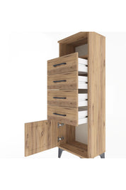 Arges Dolap Tek Raflı 4 Çekmeceli Tek Kapaklı 44x30x134 - S16M064V9A
