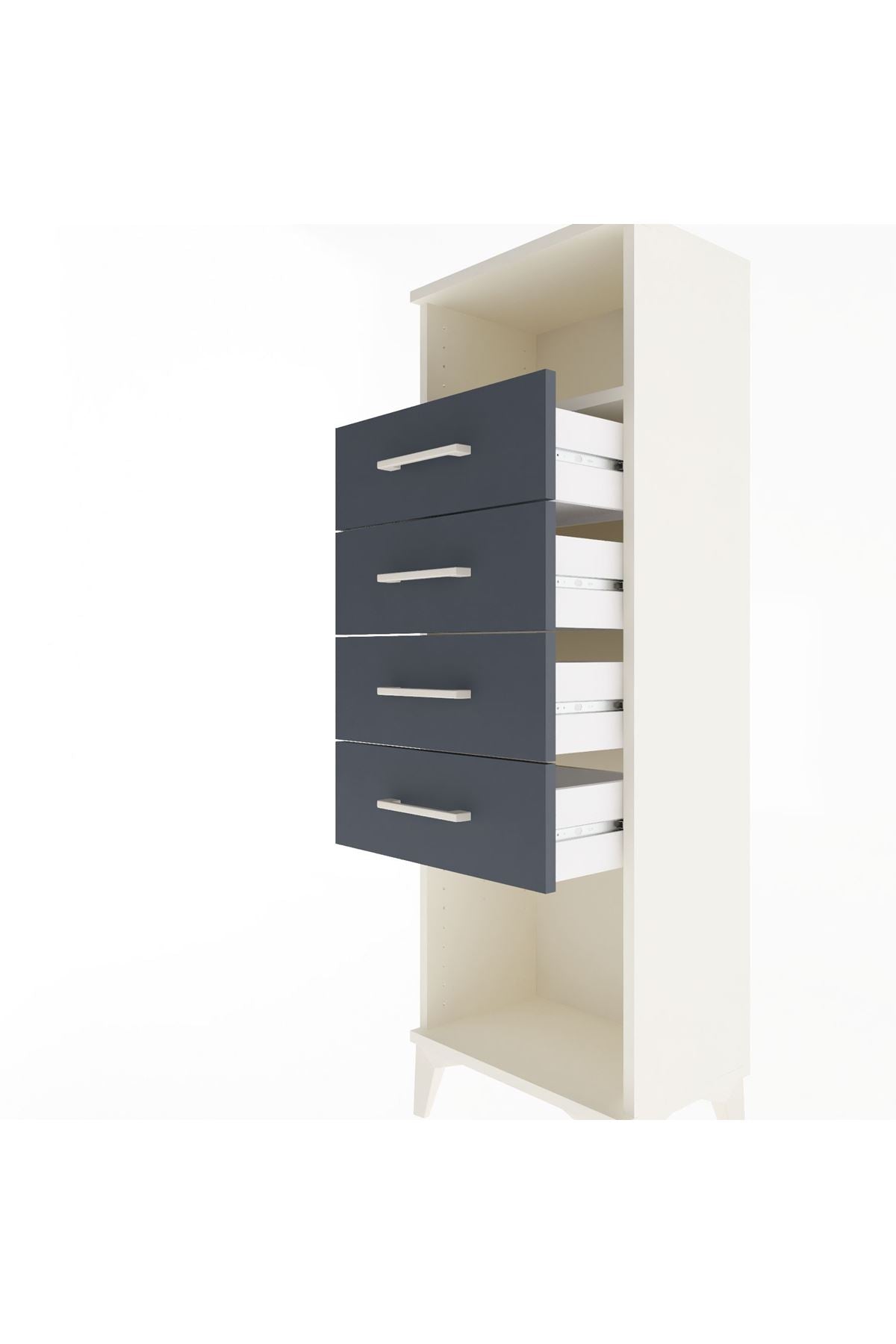 Arges Dolap Tek Raflı 4 Çekmeceli 44x30x134 - S16M065V2A