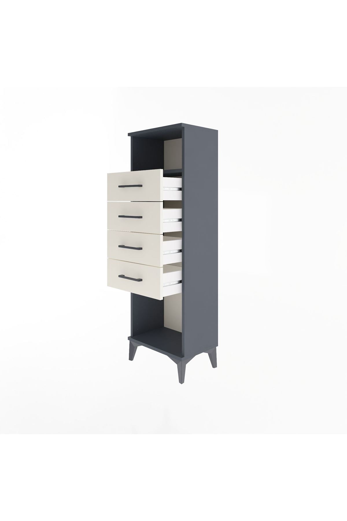 Arges Dolap Tek Raflı 4 Çekmeceli 44x30x134 - S16M065V4A