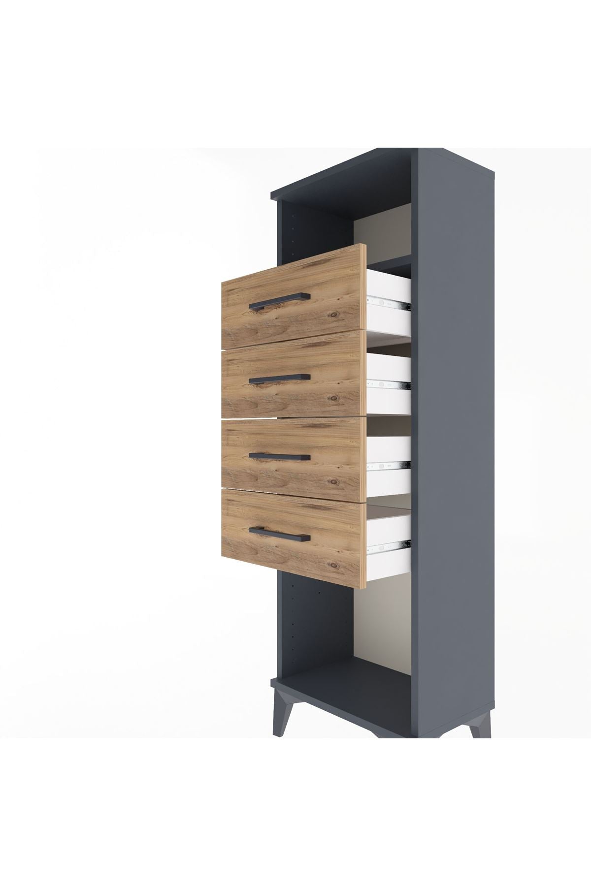 Arges Dolap Tek Raflı 4 Çekmeceli 44x30x134 - S16M065V6A