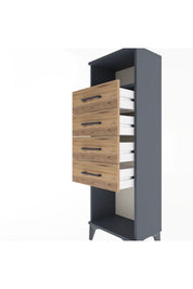 Arges Dolap Tek Raflı 4 Çekmeceli 44x30x134 - S16M065V6A