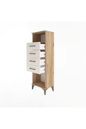 Arges Dolap Tek Raflı 4 Çekmeceli 44x30x134 - S16M065V7A