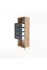 Arges Dolap Tek Raflı 4 Çekmeceli 44x30x134 - S16M065V8A