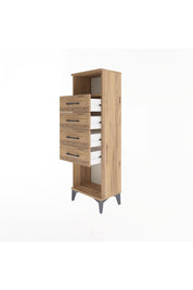 Arges Dolap Tek Raflı 4 Çekmeceli 44x30x134 - S16M065V9A