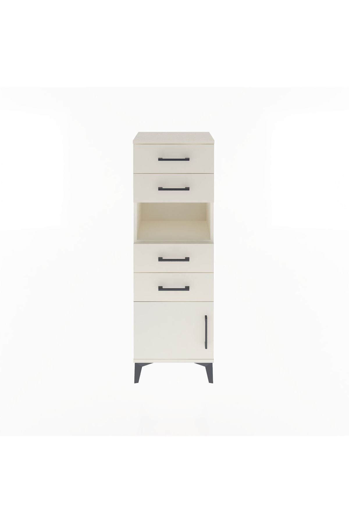 Arges Dolap Tek Raflı 4 Çekmeceli Tek Kapaklı 44x30x134 - S16M066V1A