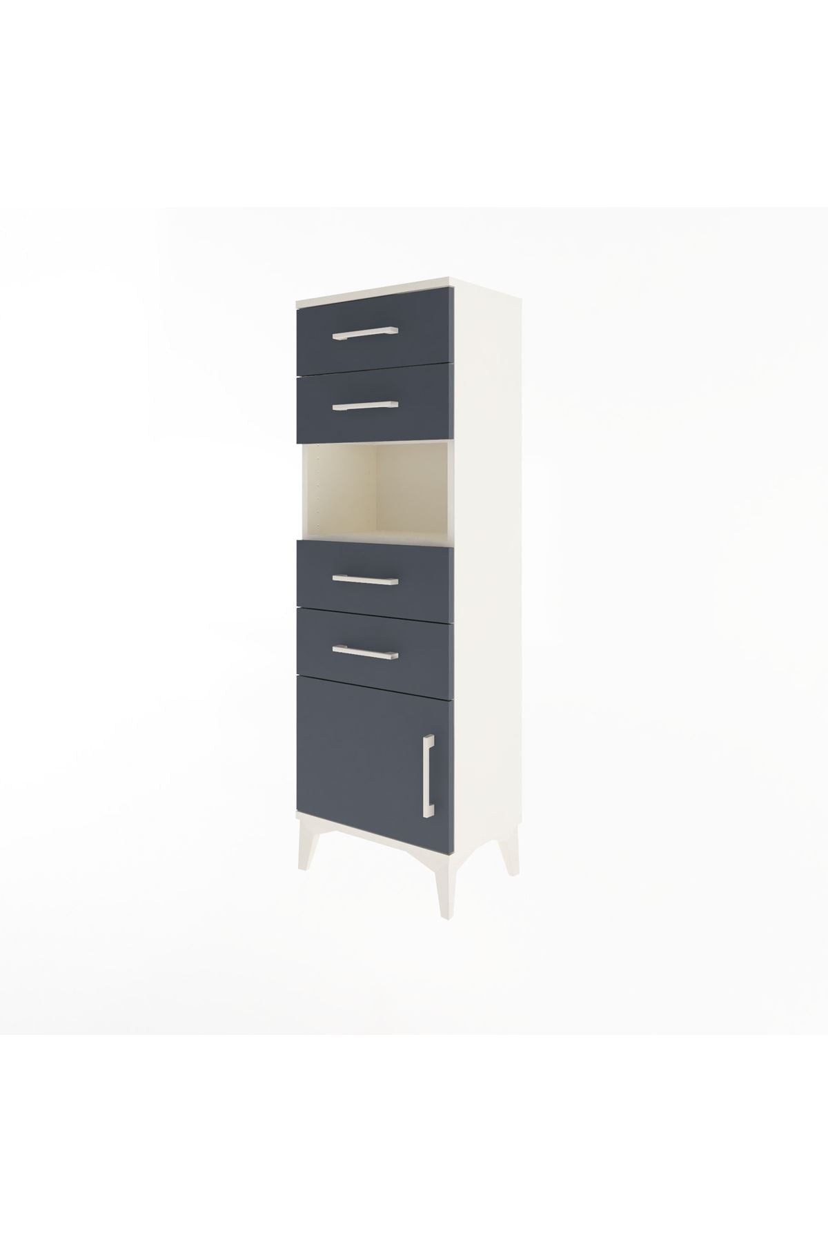 Arges Dolap Tek Raflı 4 Çekmeceli Tek Kapaklı 44x30x134 - S16M066V2A