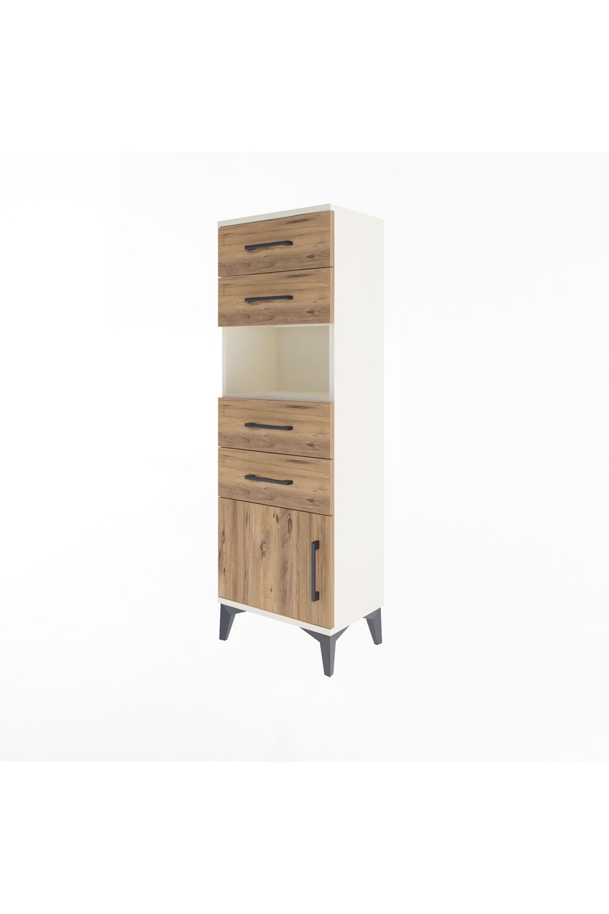 Arges Dolap Tek Raflı 4 Çekmeceli Tek Kapaklı 44x30x134 - S16M066V3A