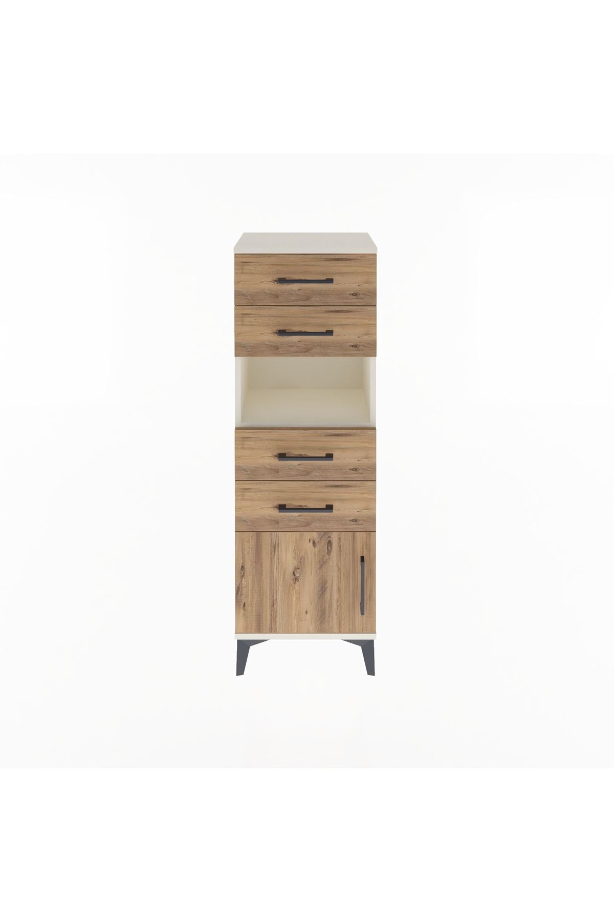 Arges Dolap Tek Raflı 4 Çekmeceli Tek Kapaklı 44x30x134 - S16M066V3A