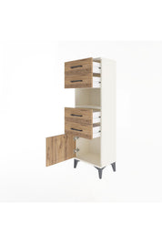 Arges Dolap Tek Raflı 4 Çekmeceli Tek Kapaklı 44x30x134 - S16M066V3A