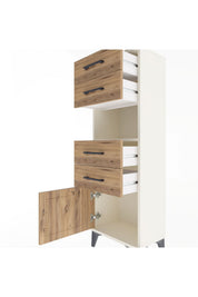 Arges Dolap Tek Raflı 4 Çekmeceli Tek Kapaklı 44x30x134 - S16M066V3A