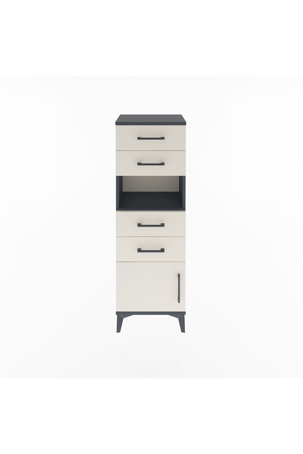 Arges Dolap Tek Raflı 4 Çekmeceli Tek Kapaklı 44x30x134 - S16M066V4A