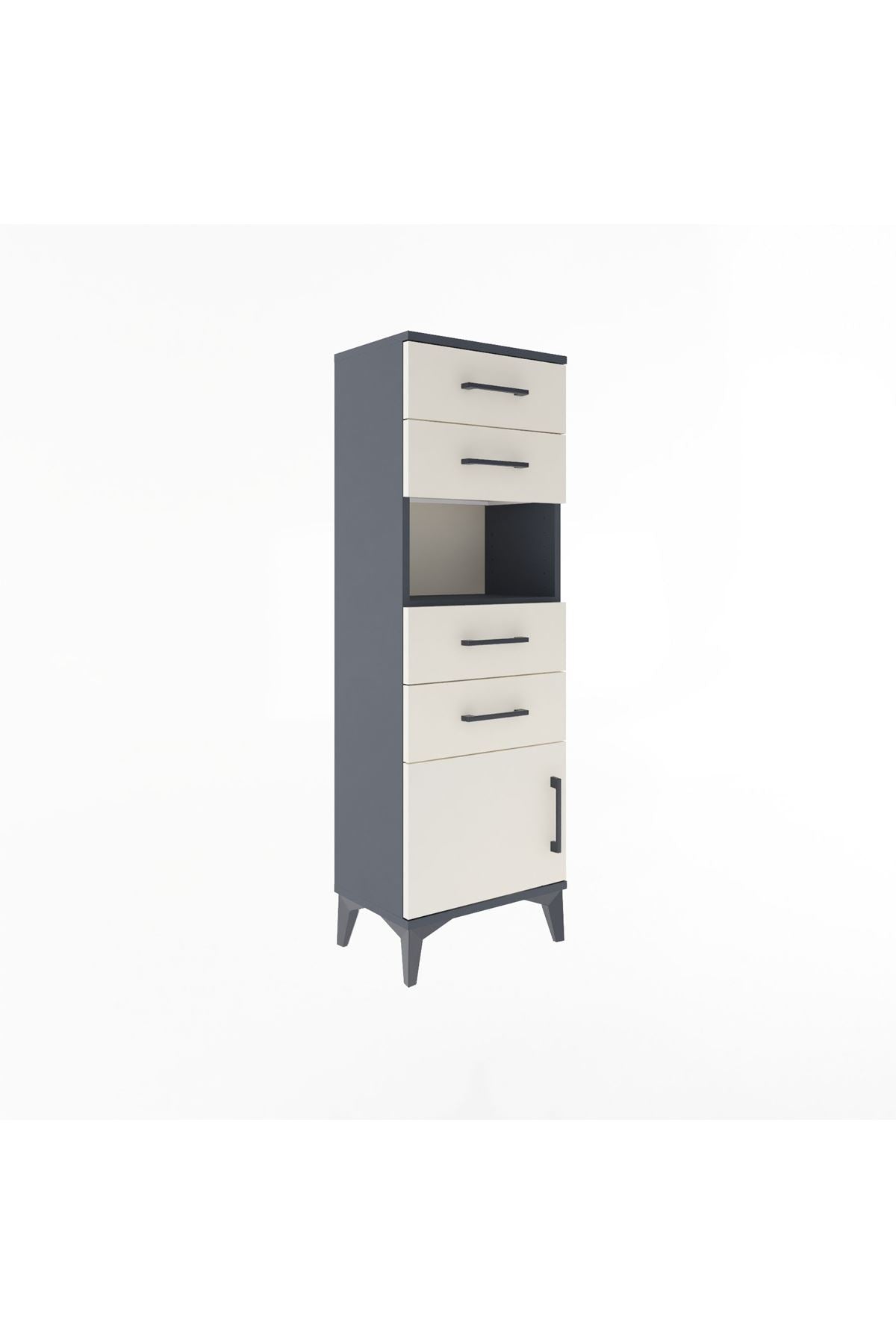 Arges Dolap Tek Raflı 4 Çekmeceli Tek Kapaklı 44x30x134 - S16M066V4A