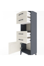 Arges Dolap Tek Raflı 4 Çekmeceli Tek Kapaklı 44x30x134 - S16M066V4A