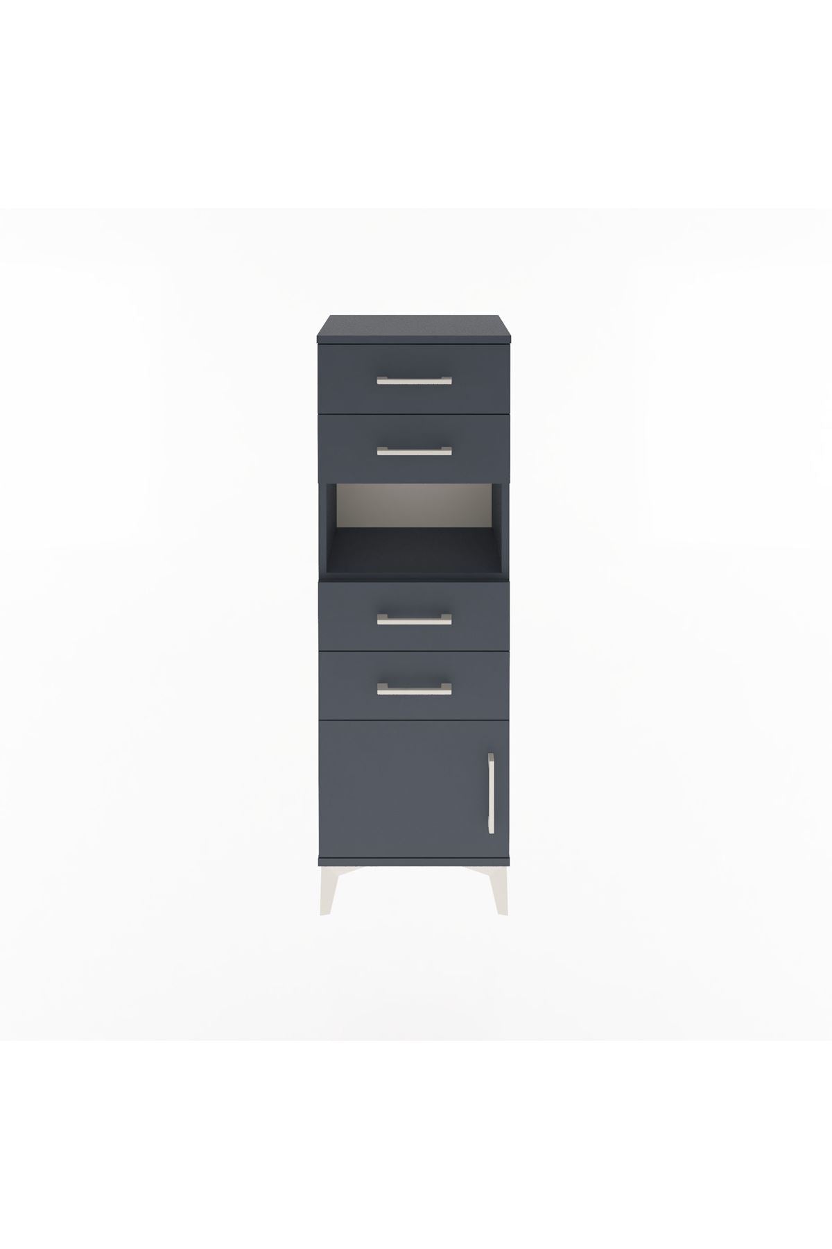 Arges Dolap Tek Raflı 4 Çekmeceli Tek Kapaklı 44x30x134 - S16M066V5A