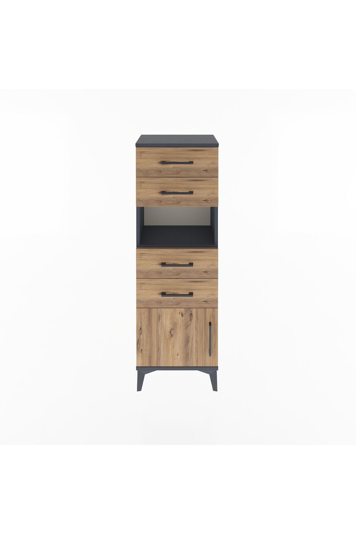 Arges Dolap Tek Raflı 4 Çekmeceli Tek Kapaklı 44x30x134 - S16M066V6A