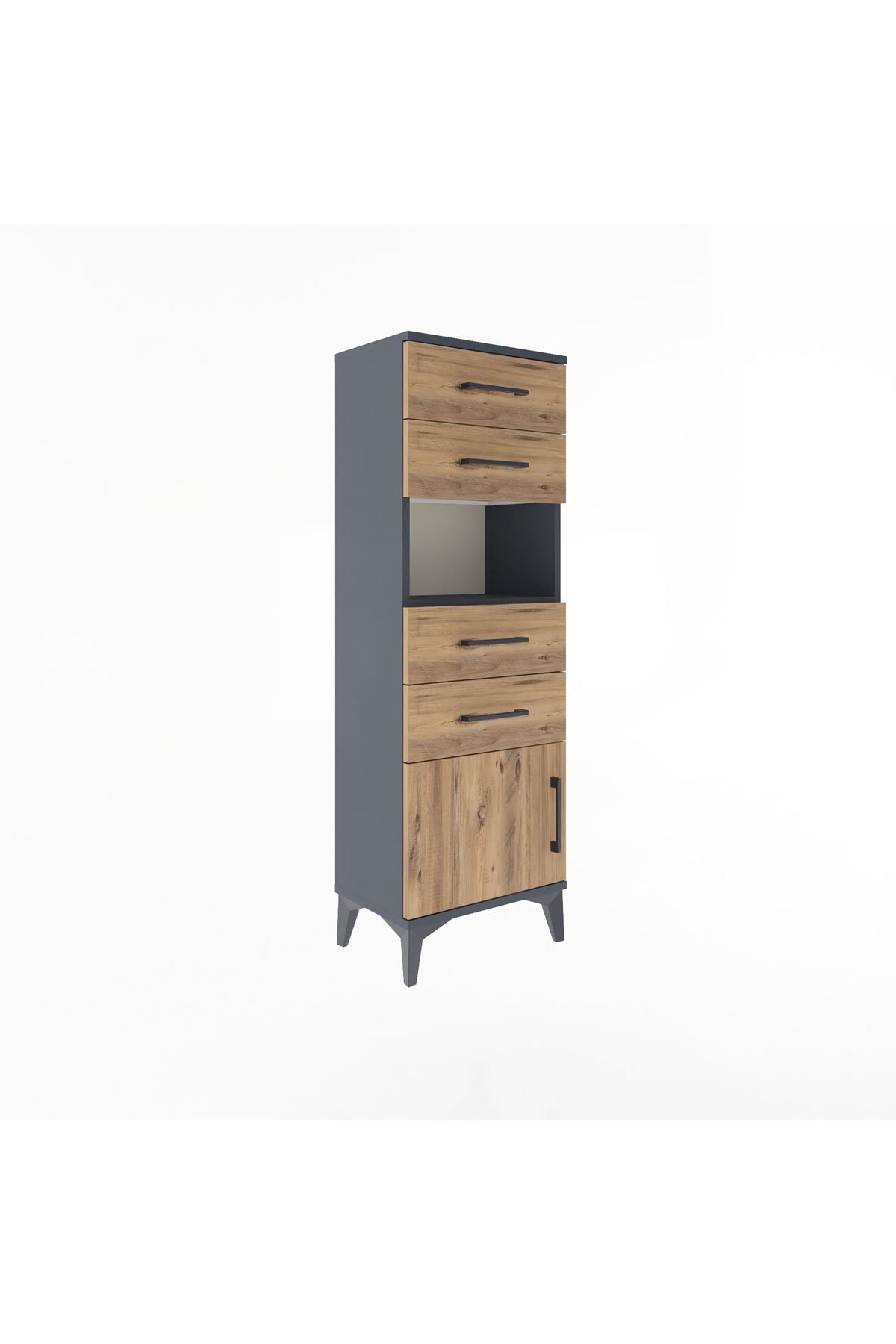 Arges Dolap Tek Raflı 4 Çekmeceli Tek Kapaklı 44x30x134 - S16M066V6A
