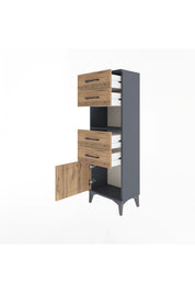Arges Dolap Tek Raflı 4 Çekmeceli Tek Kapaklı 44x30x134 - S16M066V6A