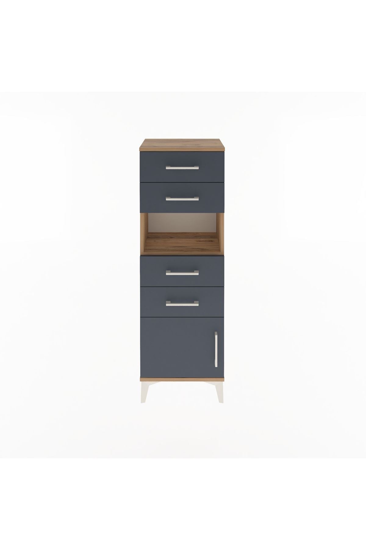 Arges Dolap Tek Raflı 4 Çekmeceli Tek Kapaklı 44x30x134 - S16M066V8A