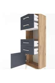 Arges Dolap Tek Raflı 4 Çekmeceli Tek Kapaklı 44x30x134 - S16M066V8A