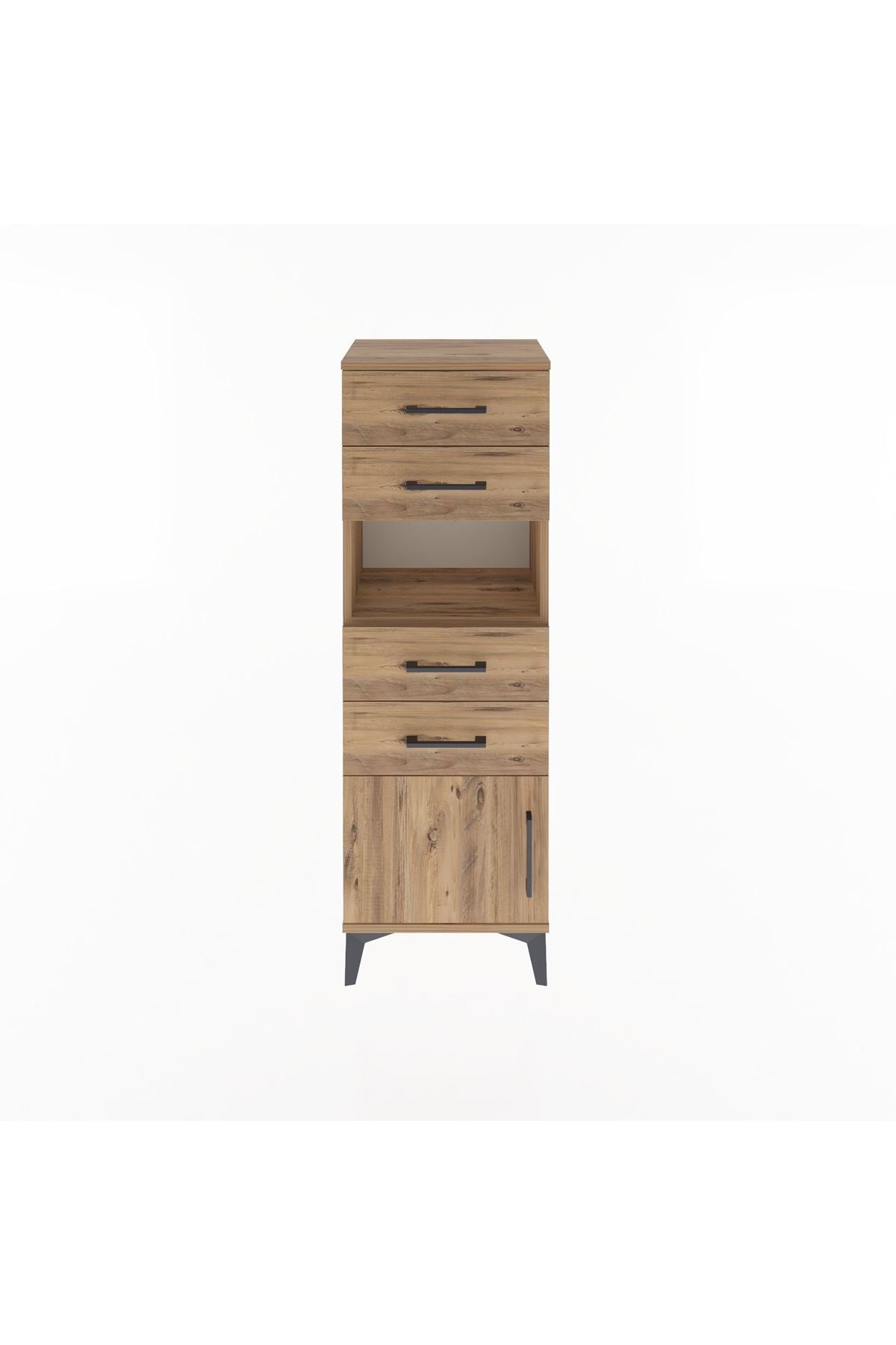 Arges Dolap Tek Raflı 4 Çekmeceli Tek Kapaklı 44x30x134 - S16M066V9A